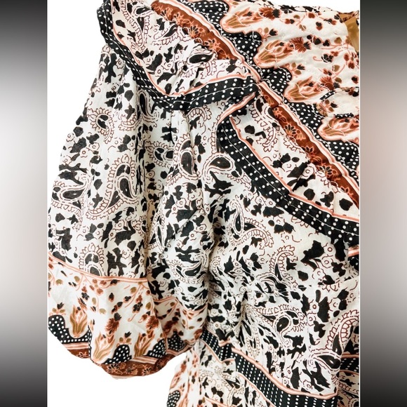 Calypso St. Barth Puff Sleeve Peasant Top S Floral Grandma Core Boho New! - Picture 4 of 9